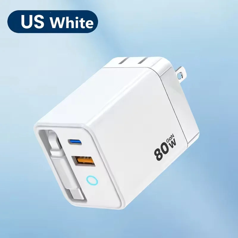 80W USB Charger Retractable Type-C MainResell